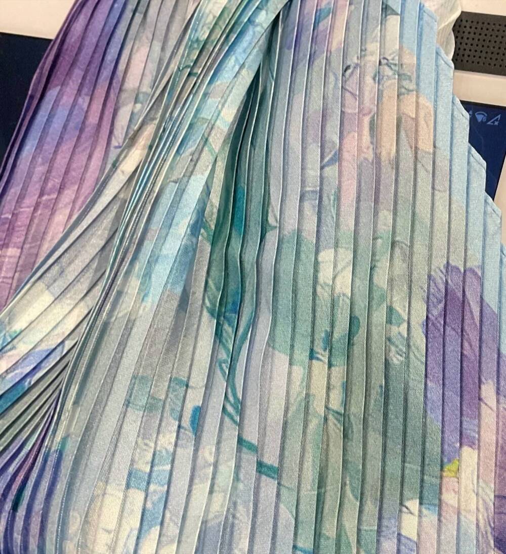 NEW HART DESIGNS women's vibrant scarf in blues purples textured